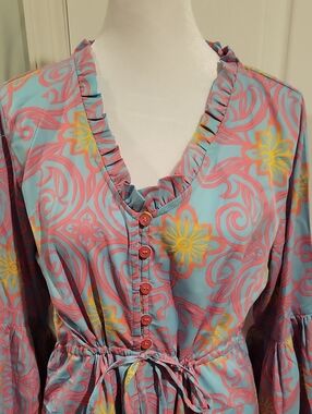 Lightweight Pink, Yello & Blue Printed Dress